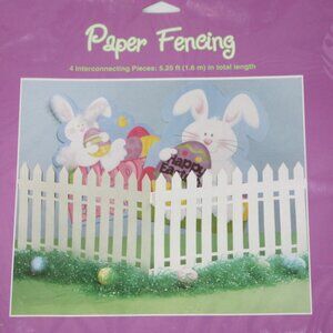 Easter Paper Fencing for Bunny Decoration Egg Hunt Decor NEW